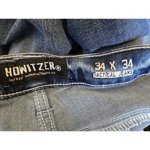 Howitzer Mens Jeans Patriot Tactical Denim Pants Size 34X34 Straight Slim Blue - Picture 6 of 9